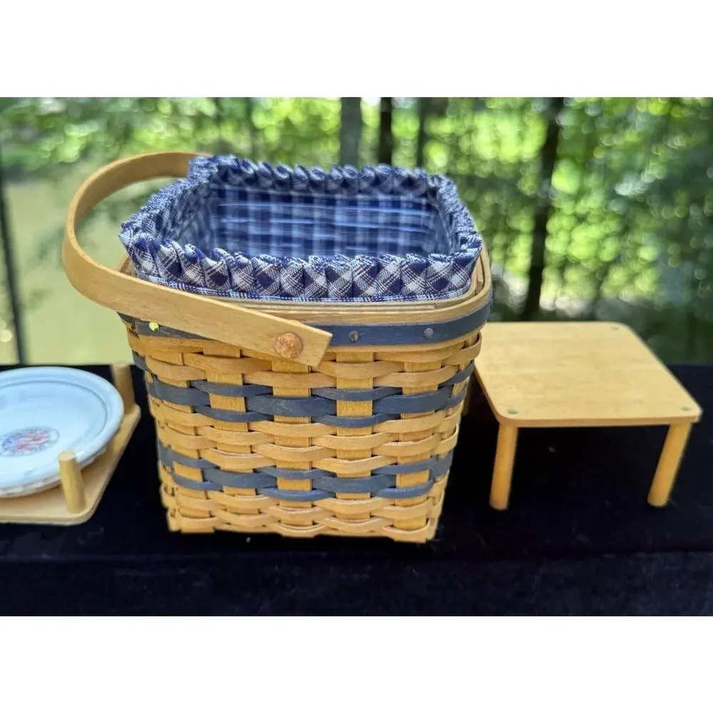 Longaberger Collectors Club Miniature 2 Pie Basket Risers Bonnie Pie Plate Mint!